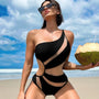 Cikini Women Sexy Spliced Hollow Out Swimwear Beach Bikini Set Bathing Suit