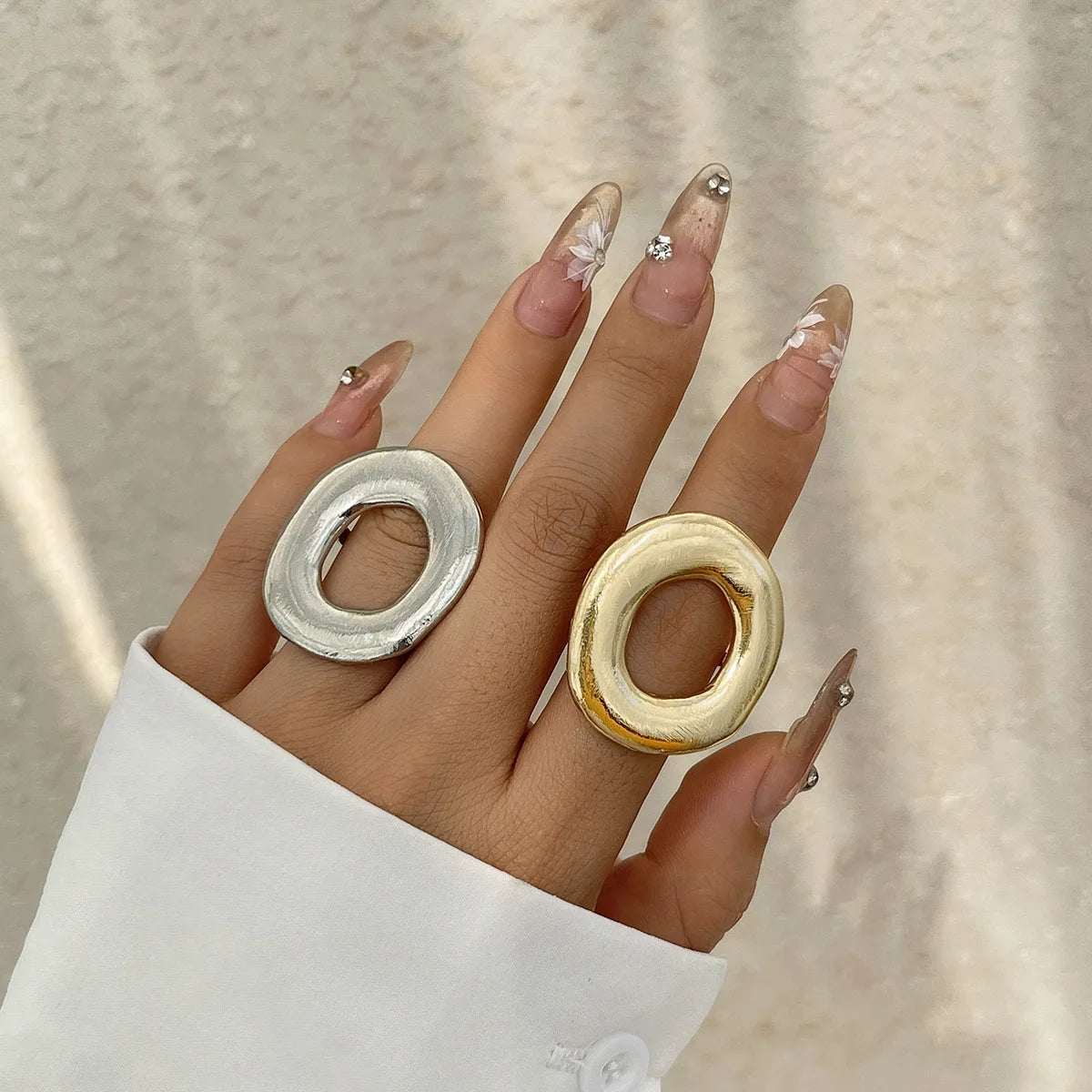 DIEZI Hip Hop Punk Irregular Metal Rings For Women Men Fashion Geometric Gold Silver Color Knuckle Joint Ring Jewelry 2024 New
