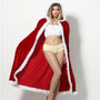 Halloween Christmas Sexy Hooded Cloak Mrs. Santa Claus Velvet Costume for Women