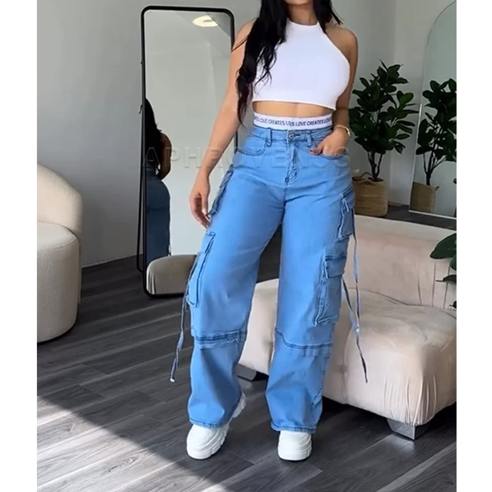 Denim Straight Jeans Wide Leg Women
